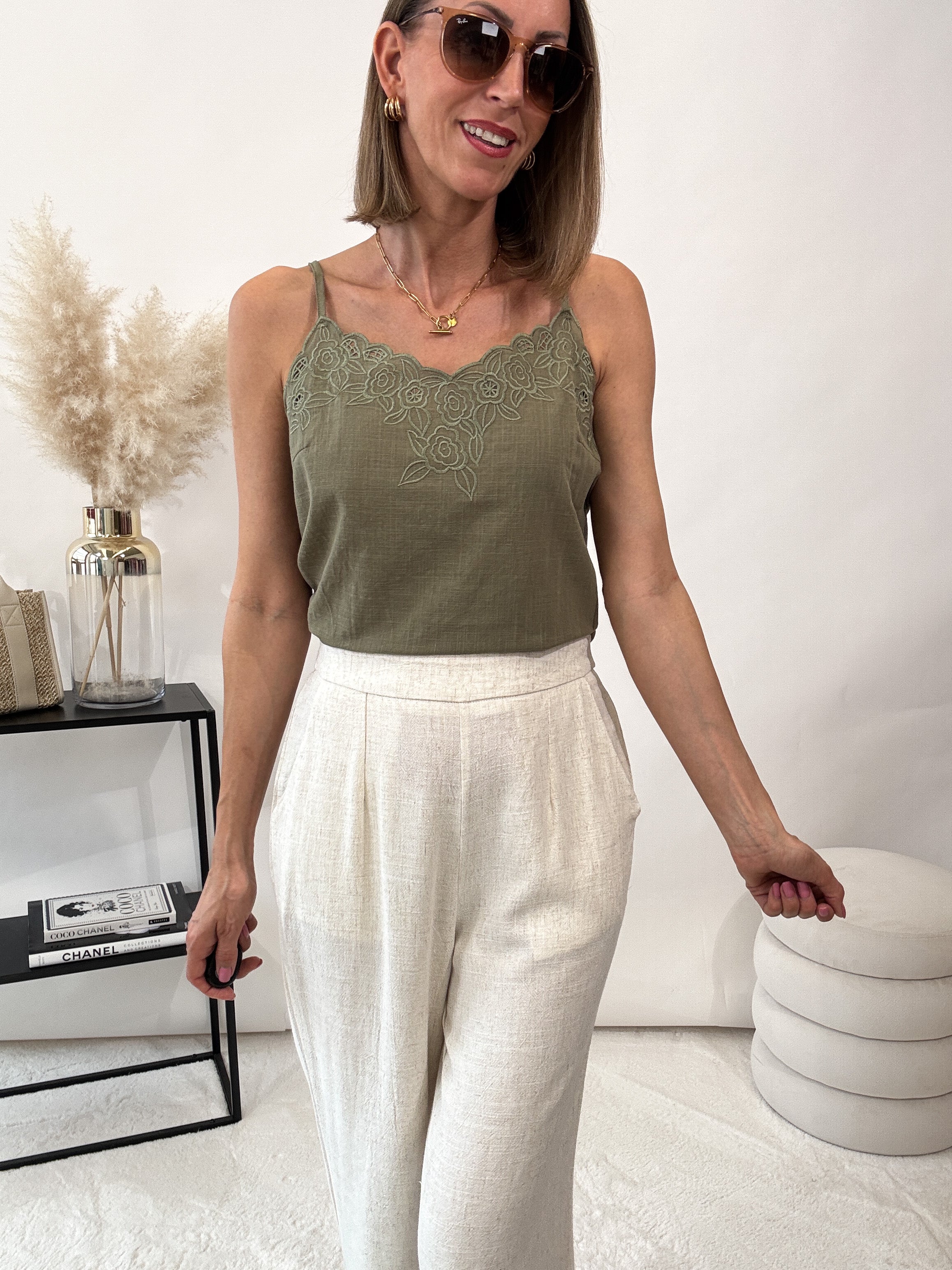 "Wildflower" süßes Top - khaki