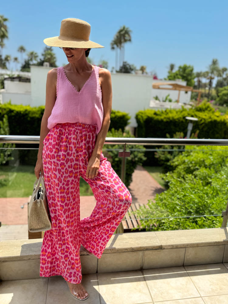 "Bari" Top aus Musselin - candy rose