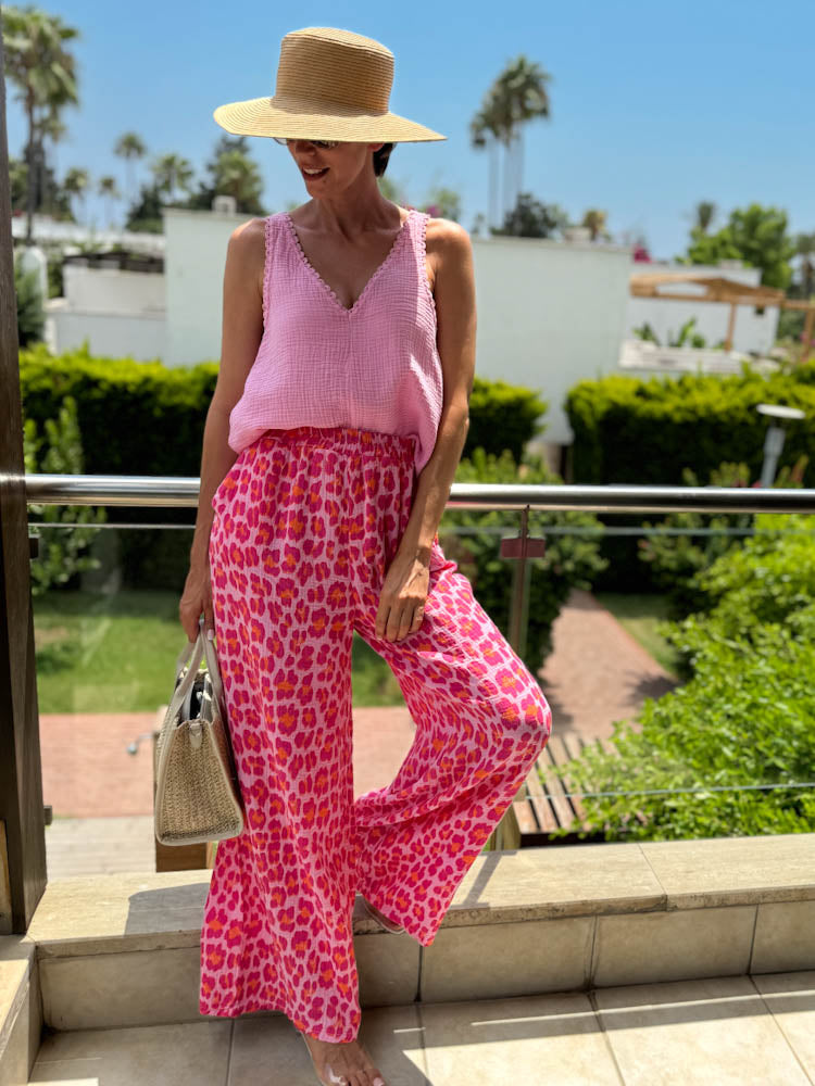 "Bari" Top aus Musselin - candy rose