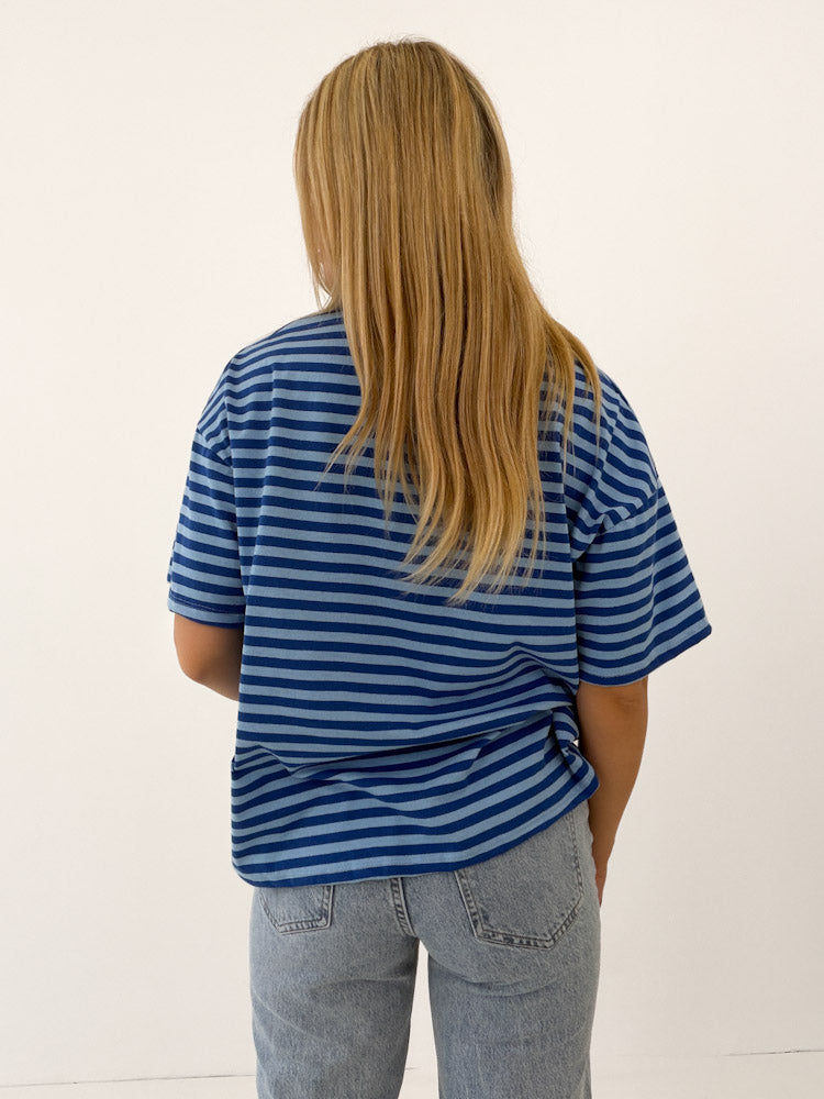 "Noa Linea" tolles Streifenshirt aus Baumwolle - hellblau/ dunkelblau