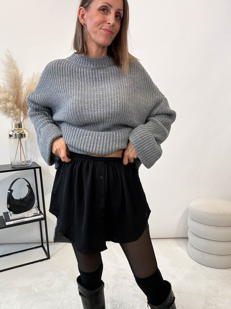 Skirty weicher Blusenrock - schwarz