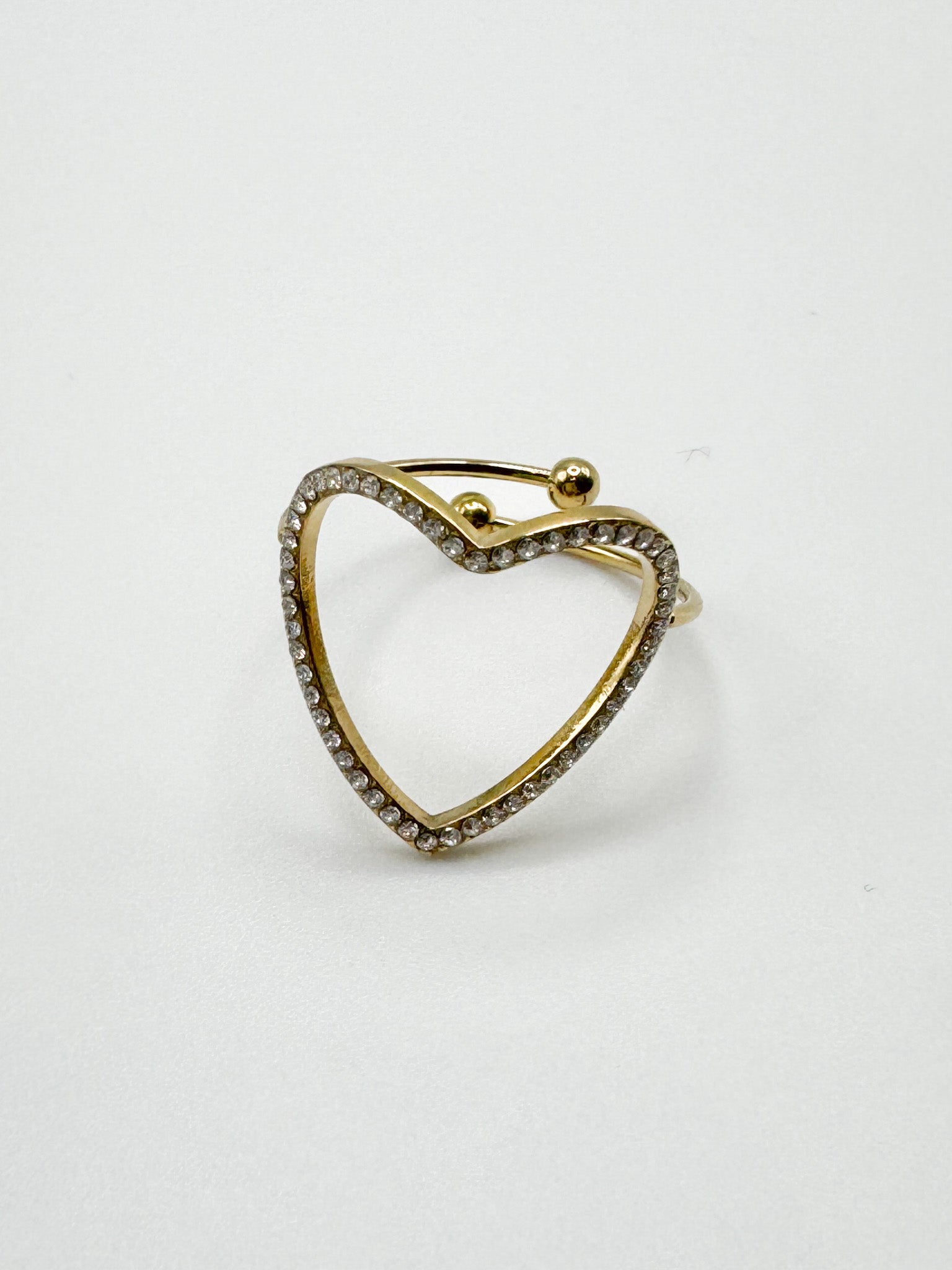 "Timeless Glitter Heart" stylischer Ring - gold