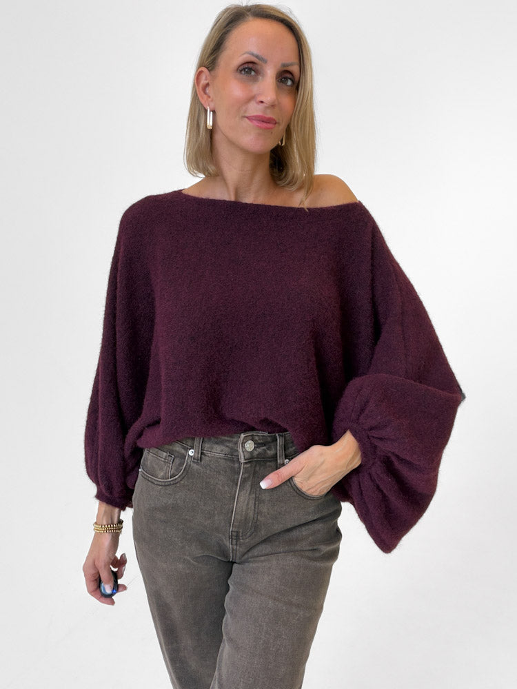 "Felicia" stylischer Pullover - plum