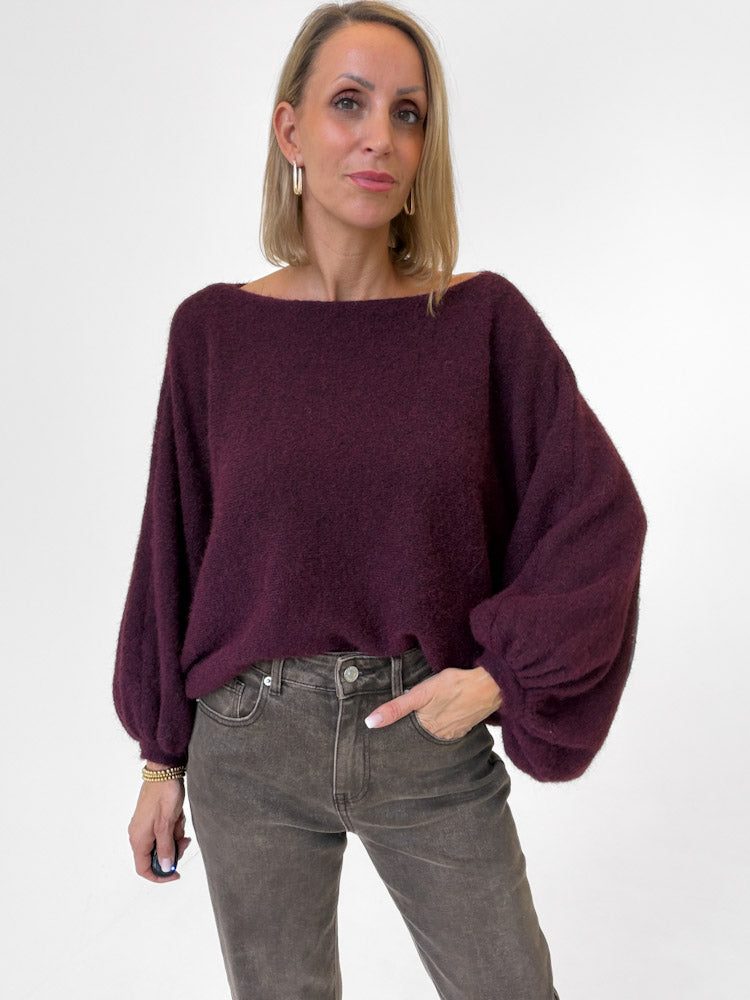"Felicia" stylischer Pullover - plum