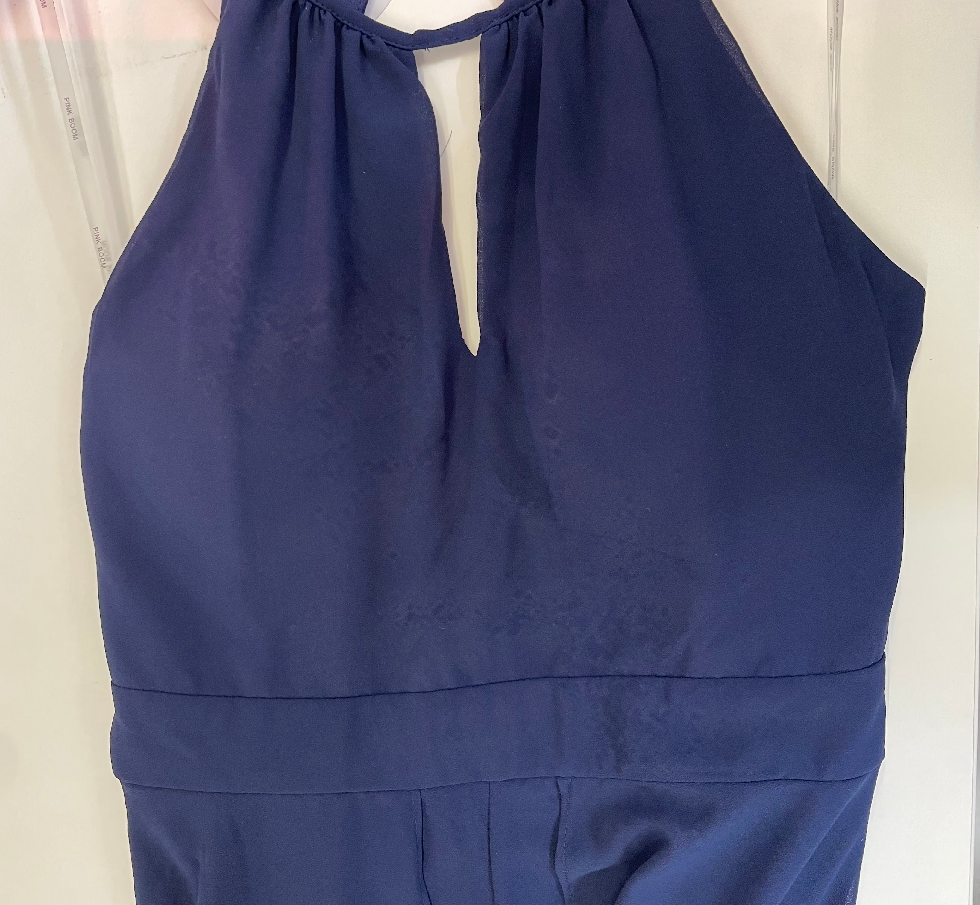B-WARE: Langes elegantes Hosenkleid - marineblau (Größe M)
