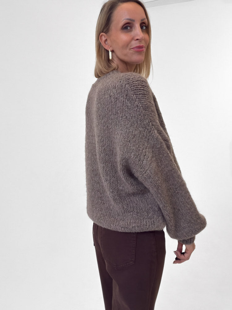 "Softi" kuscheliger Pullover mit Lana Wolle & Viskose - mocca