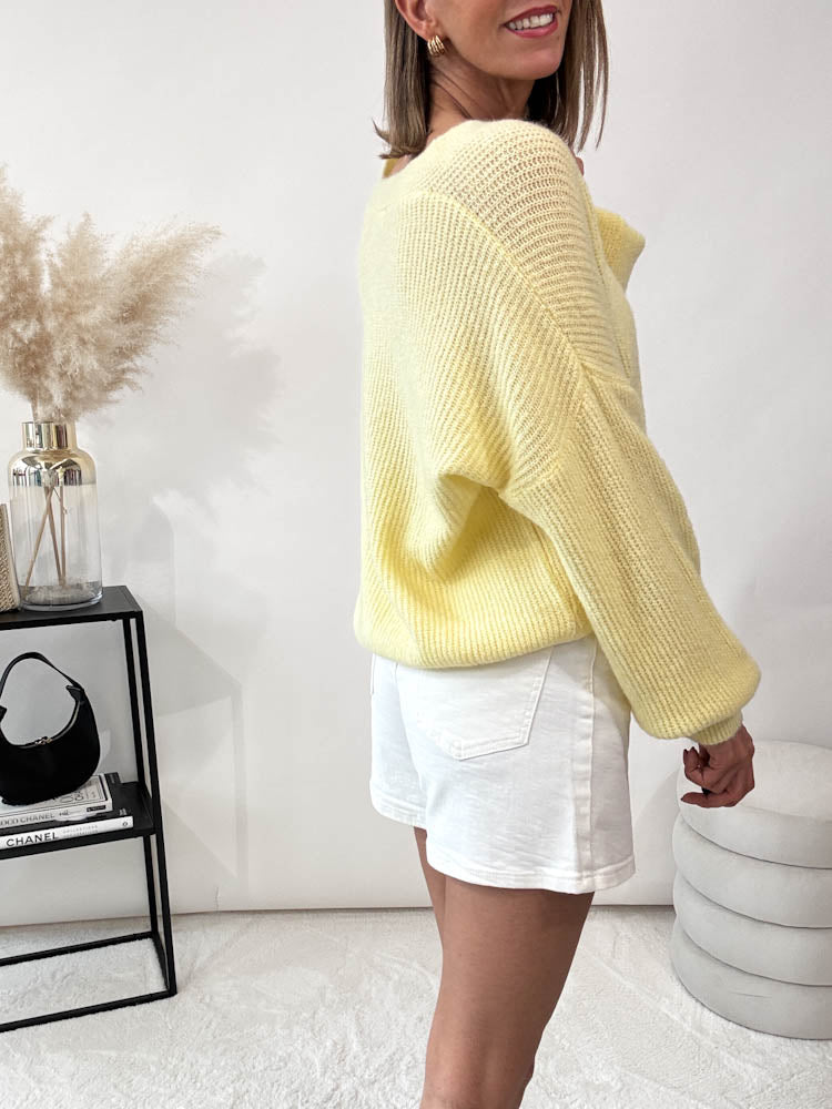 "New York" kuscheliger Cardigan - lemon ice