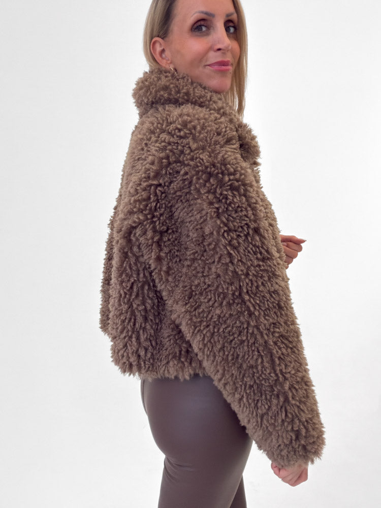 "Fluffy" kuschelige Jacke - hellbraun