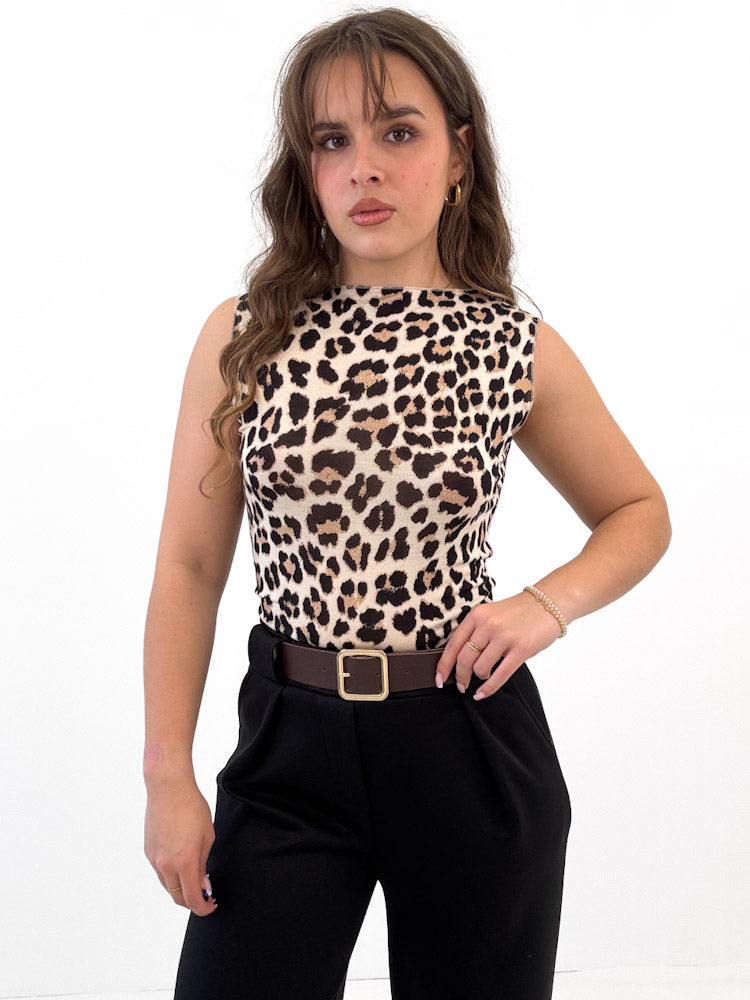 "Como Leo Top" wunderschönes Cashmere Tanktop - hellbeige