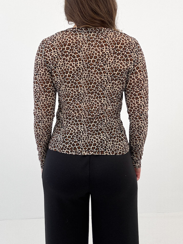 "Wild Crush" stylisches Mesh Longshirt - beige