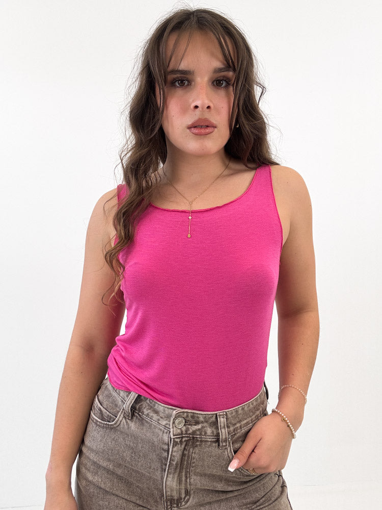 "Fano" weiches Top aus Seide - pink