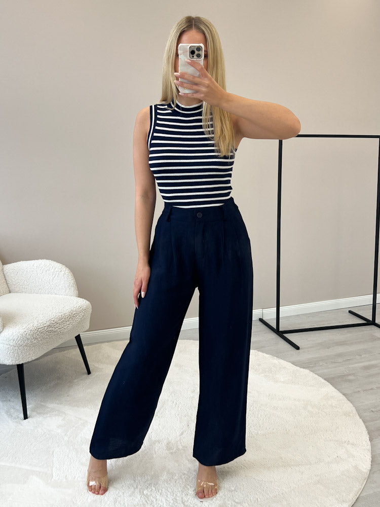 "Vento" luftige Hose aus Viscose - navy