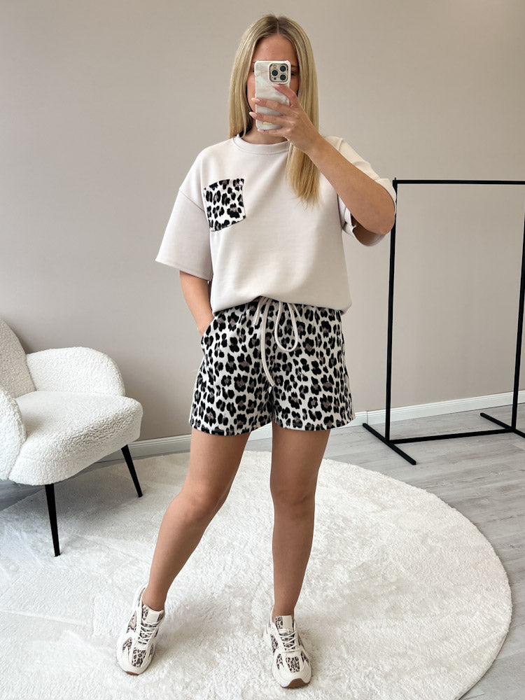 "Leo Vibes Set" Shirt & Short aus Viscose - beige