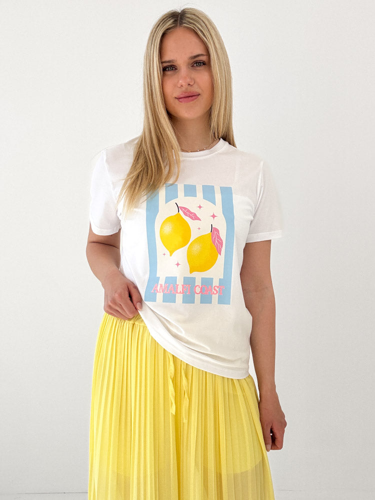 "Amalfi Coast" tolles Shirt mit Statement - weiß/hellblau