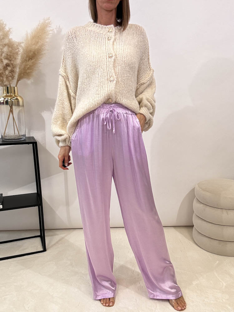 Leichte Hose Silky - lila