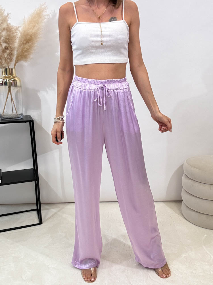 Leichte Hose Silky - lila