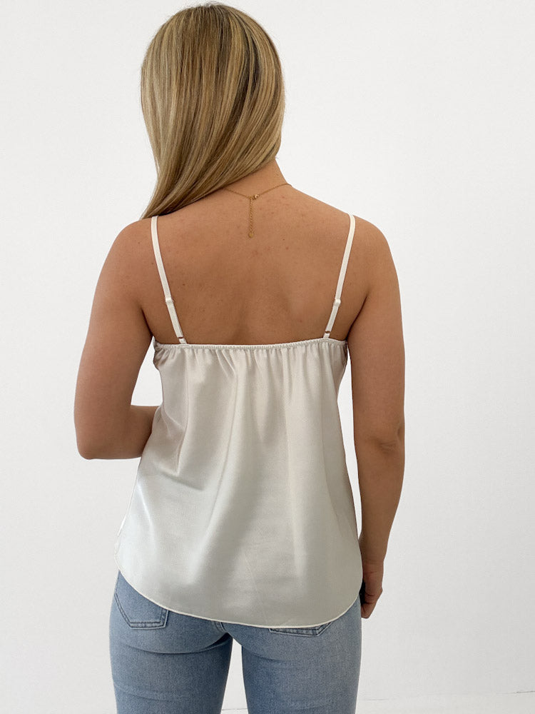Lace Top mit weicher Spitze - champagner