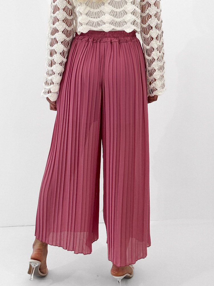 Plissee Culotte Hose - beere