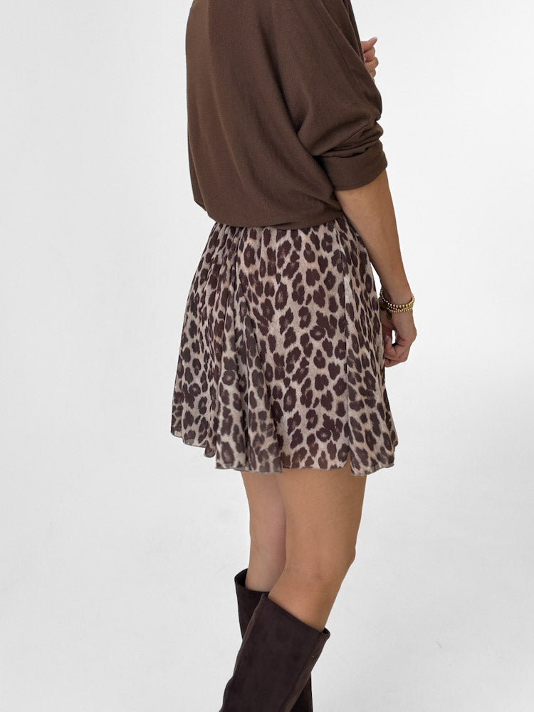 "Bella Leo 2.0" Rock aus Viskose - beige/braun