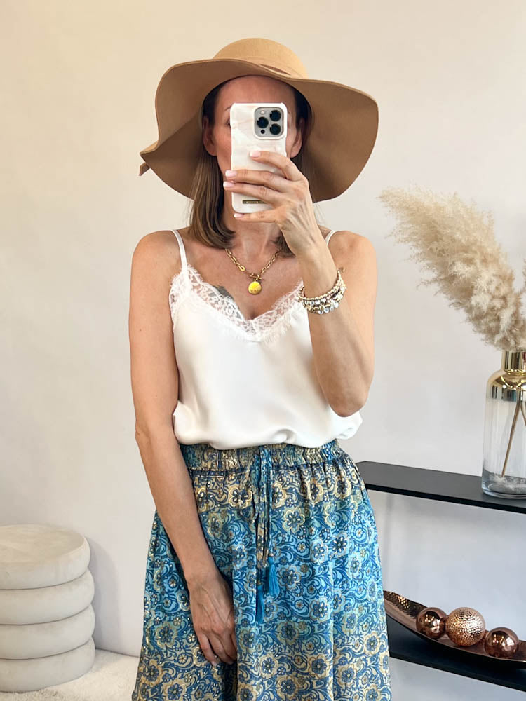 Lace Top mit weicher Spitze - weiß