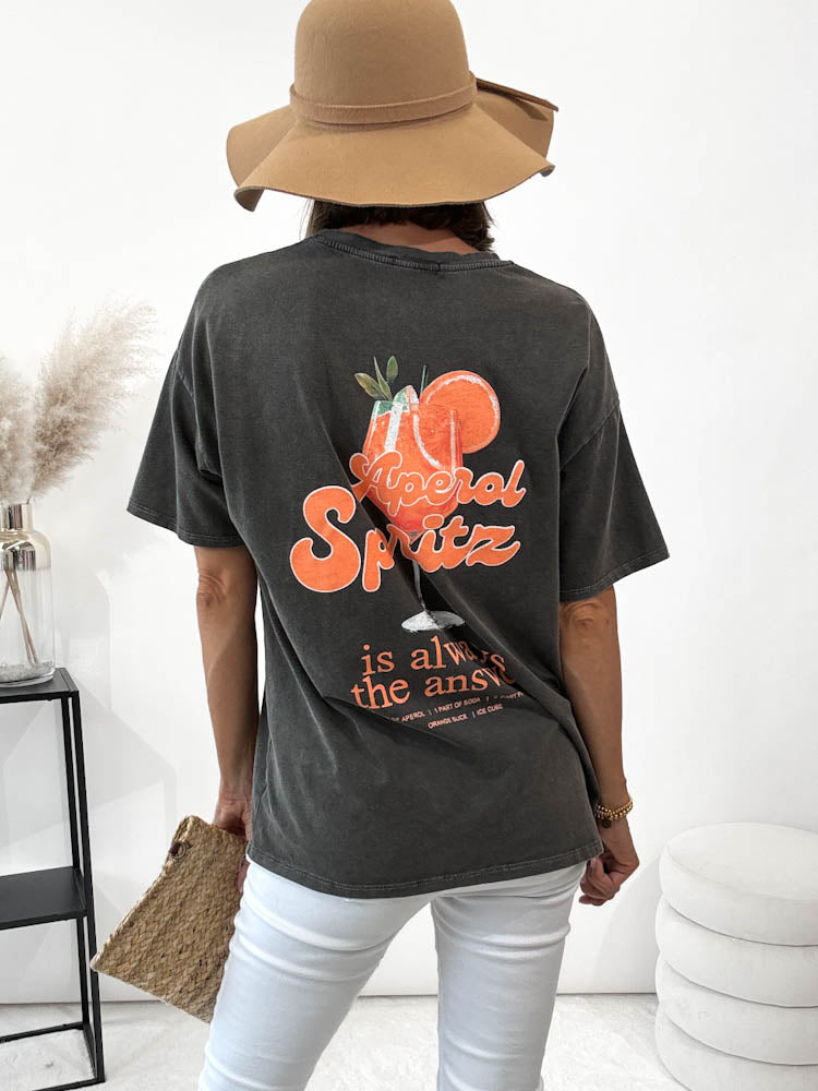 "Spritz" Shirt mit Statement - anthrazit