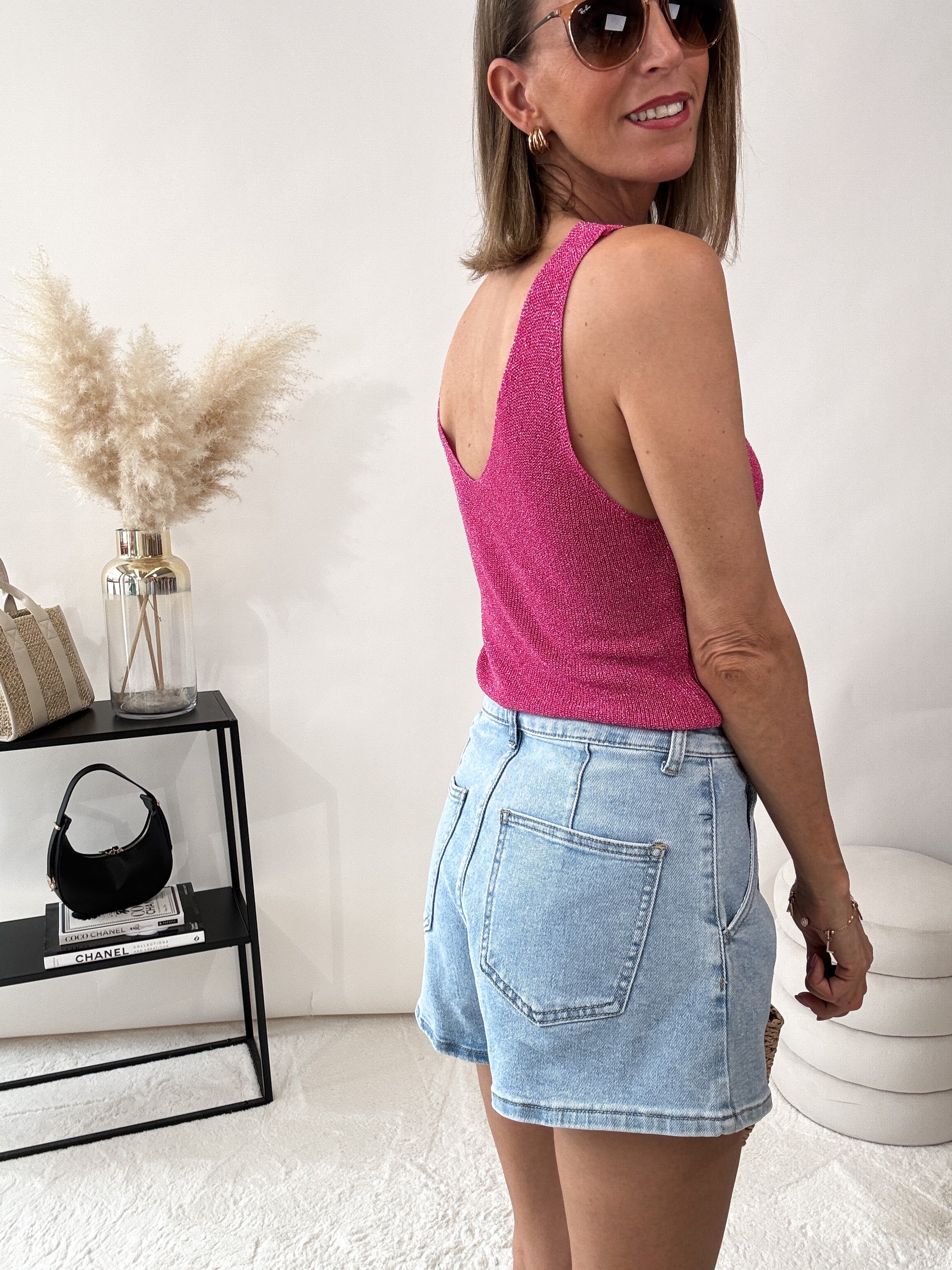 "Amy" weiches Top - pink glitter