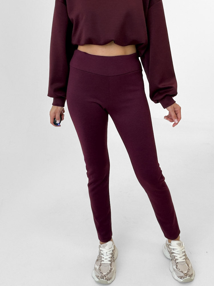 "Riva" weiche Legging aus Viscose - bordeaux