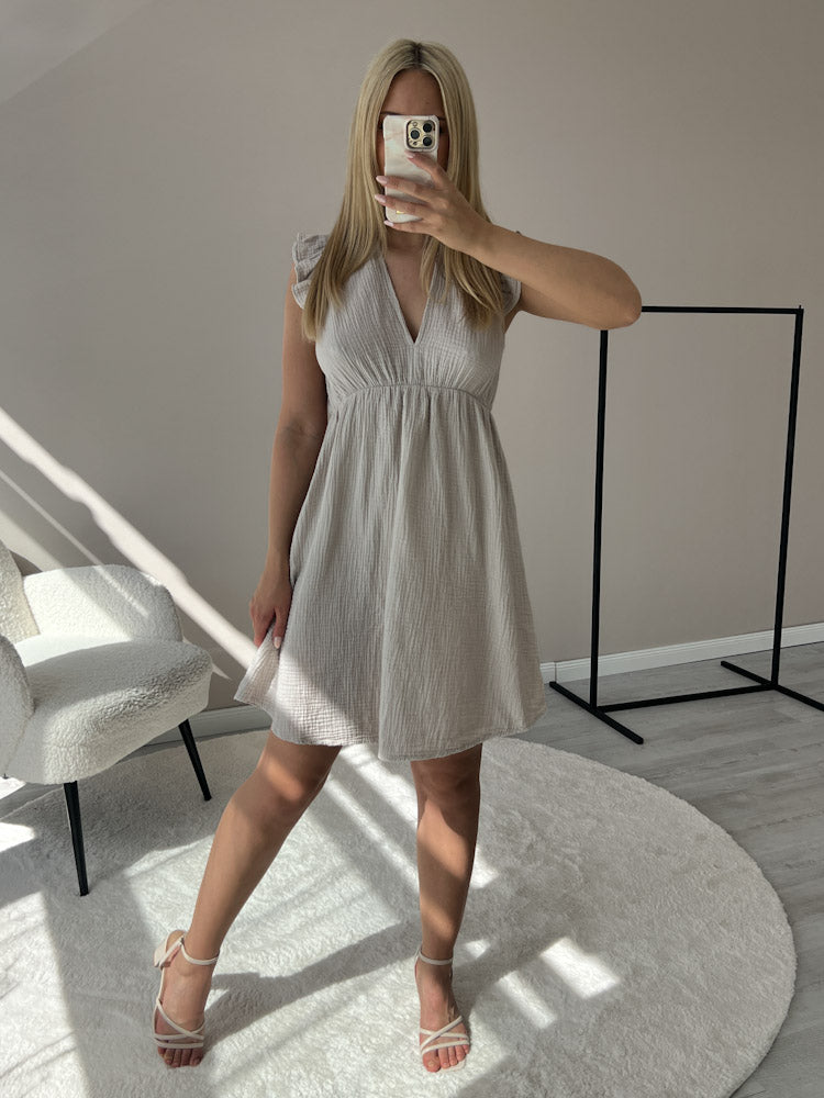 "Pianosa Midi"- tolles Midikleid aus Musselin - beige