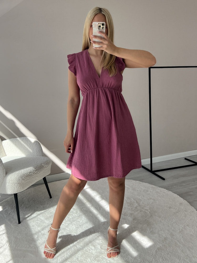 "Pianosa Midi"- tolles Midikleid aus Musselin - beere
