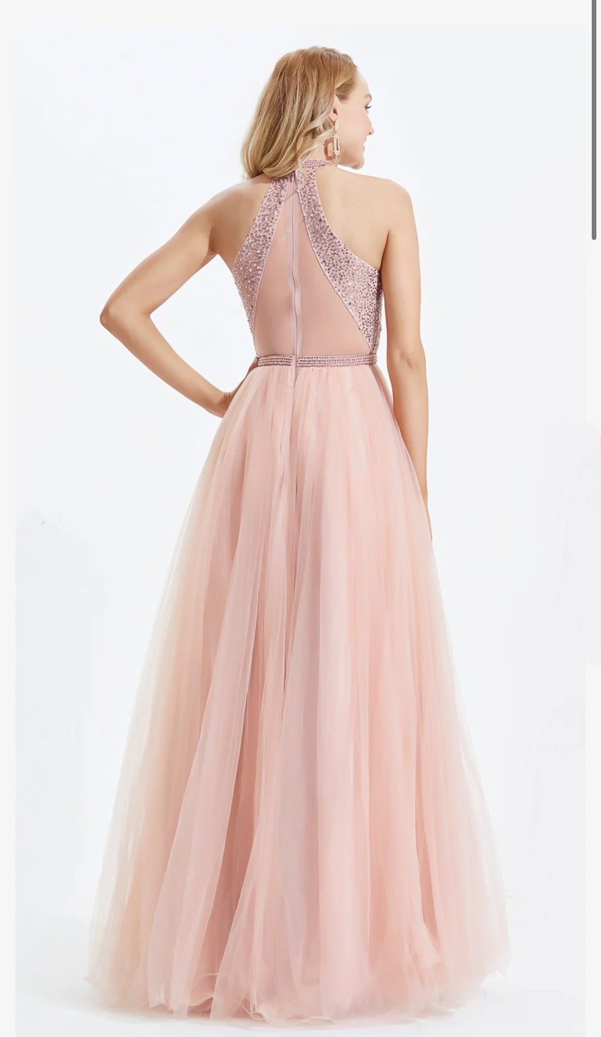 Langes elegantes Abendkleid - rosa