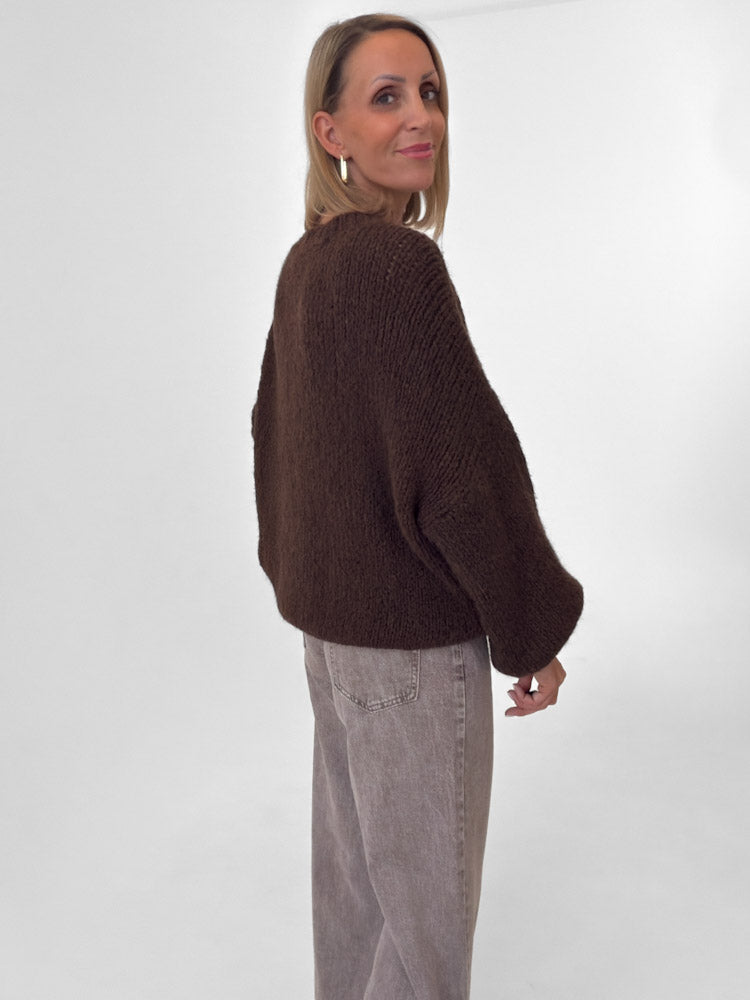 "Softi" kuscheliger Pullover mit Lana Wolle & Viskose - braun