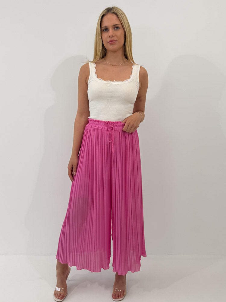 Plissee Culotte Hose - candy pink
