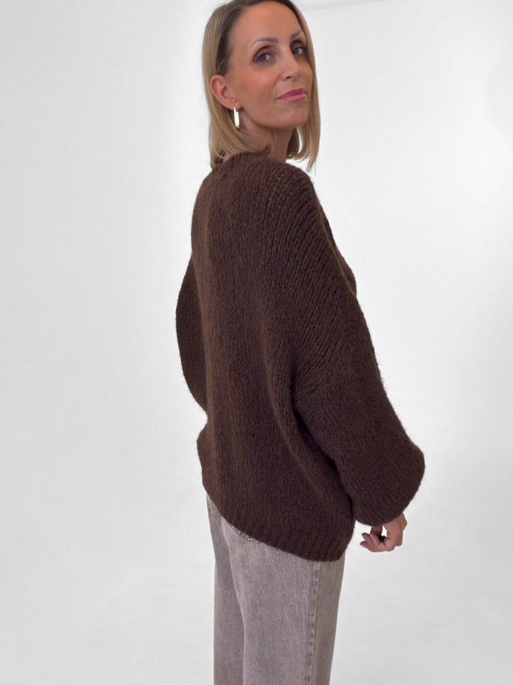 "Softi" kuscheliger Pullover mit Lana Wolle & Viskose - braun