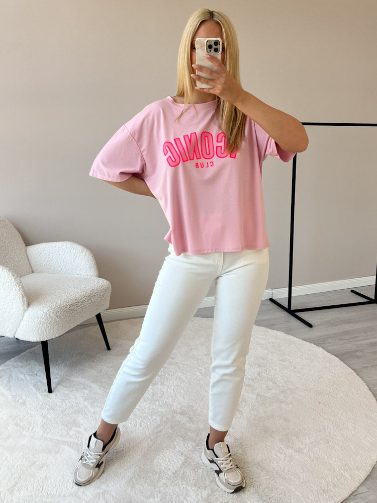 "Iconic Club" butterweiches T-Shirt aus Viscose - rosa