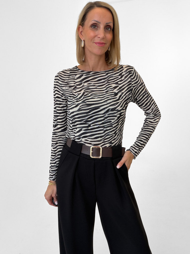 "Como Zebra" kuscheliges Cashmere Longshirt - schwarz