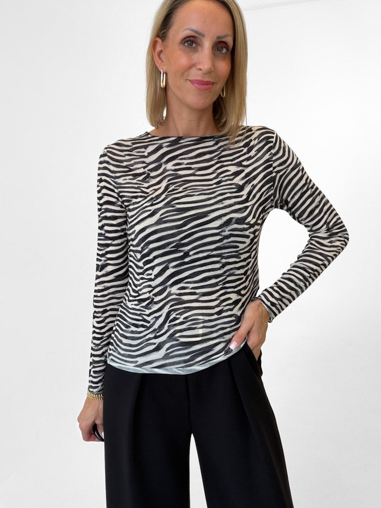 "Como Zebra" kuscheliges Cashmere Longshirt - schwarz