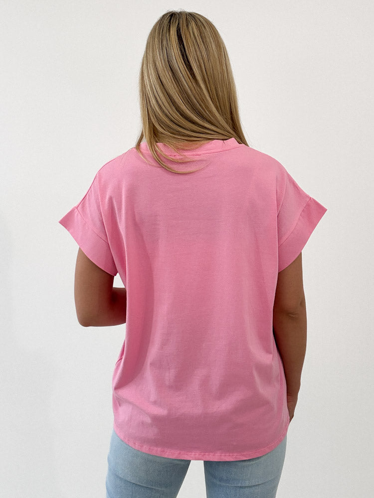 "Ciao 2.0" stylisches Shirt mit Statement - pink