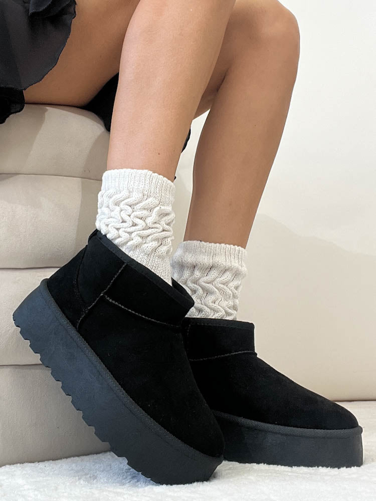 "Quebec" Plateau Boots - schwarz