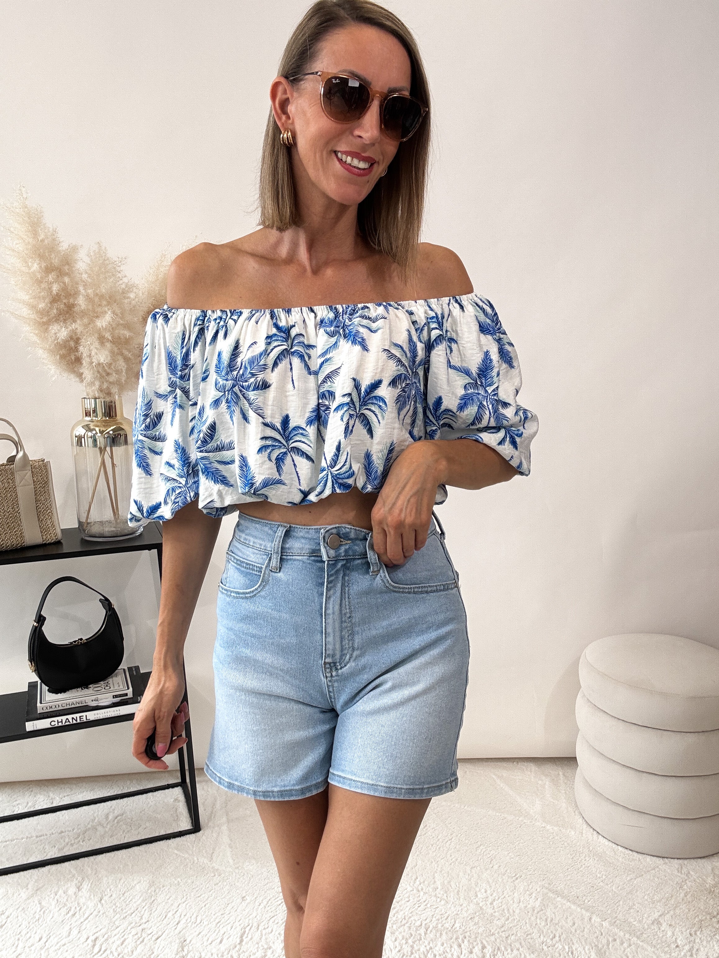 "Korfu" Top aus Viscose - blau
