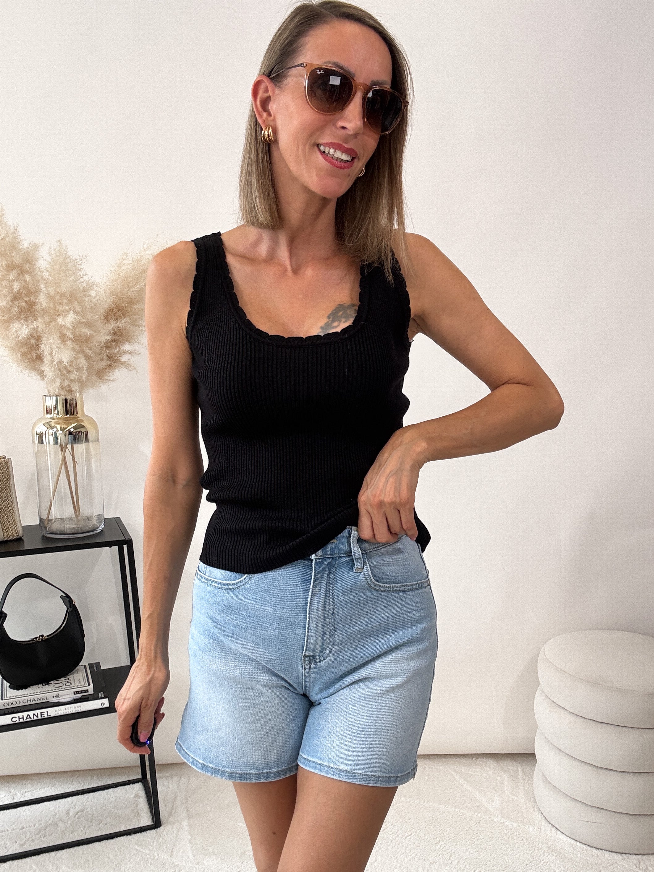 "Softy Wave" Top - schwarz