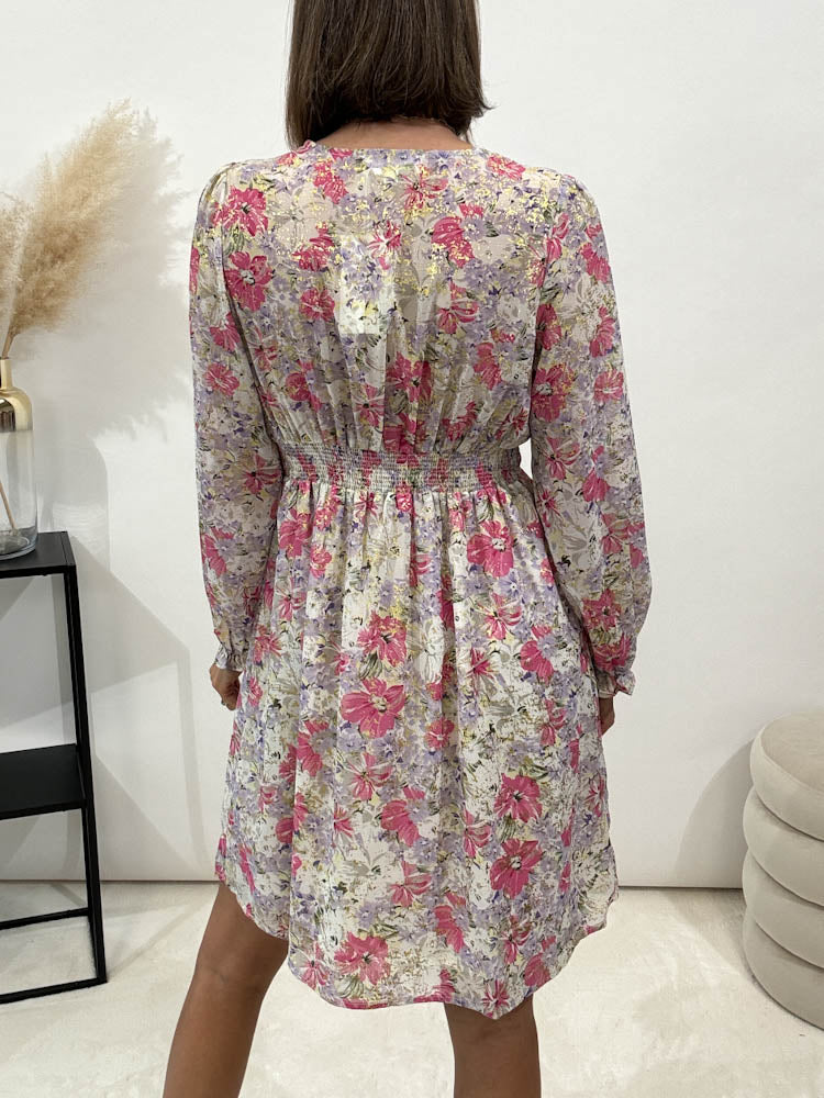 "St. Tropez" weiches Kleid - rosa/flieder
