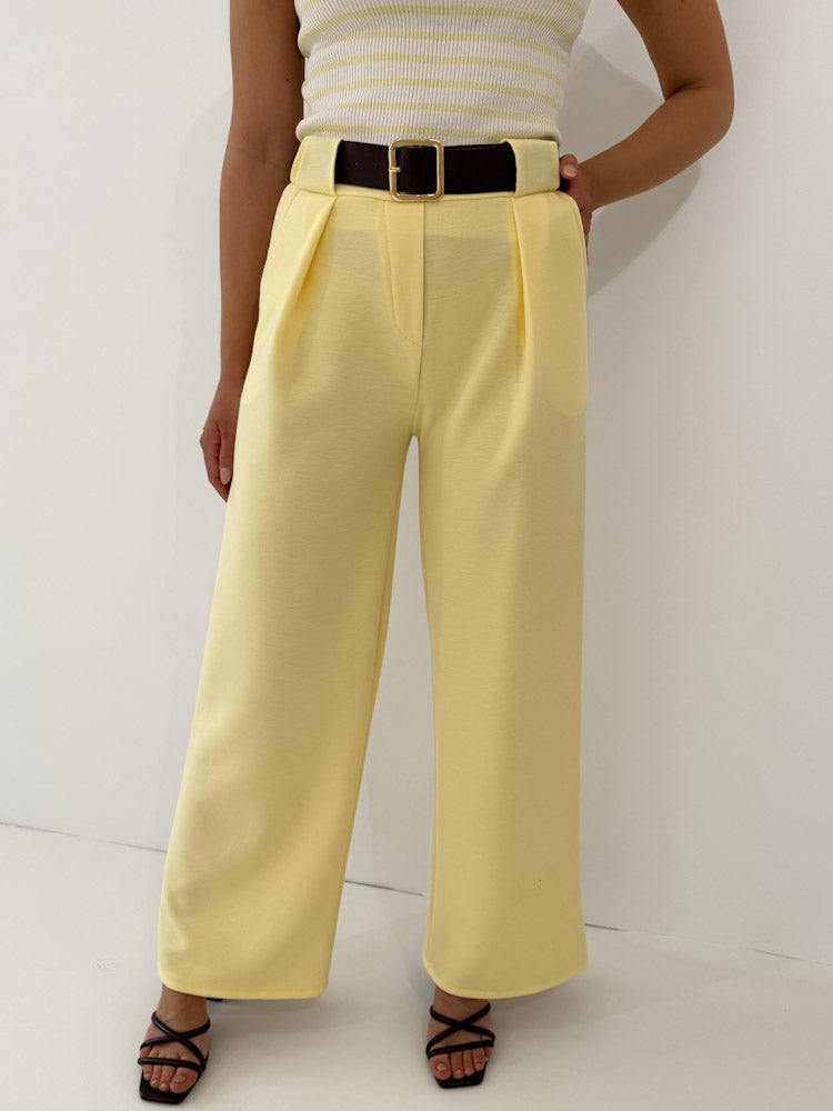 "Pari" elastische Hose aus Viskose - lemon ice