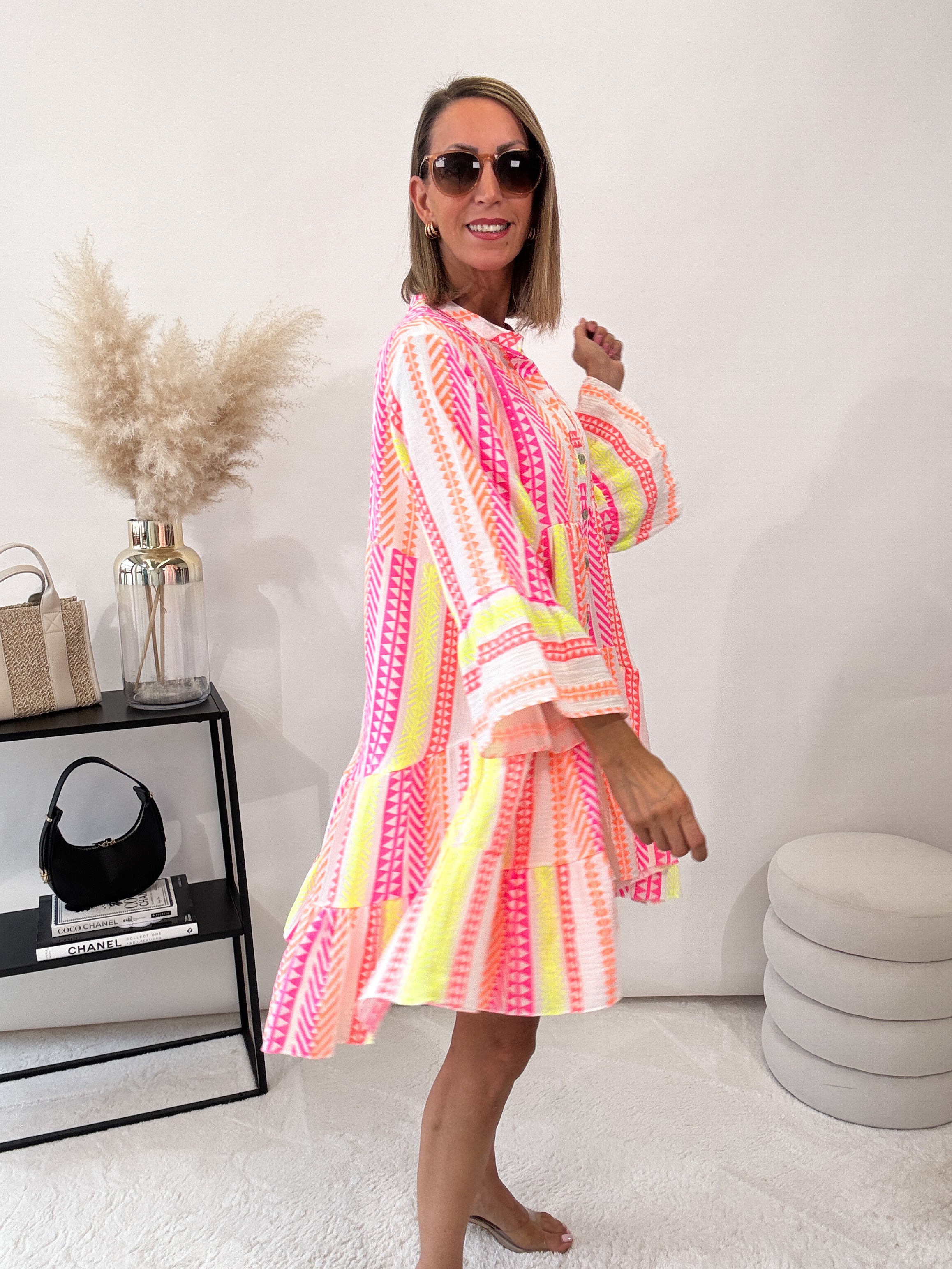 ,,Beach Midi"- Tunikakleid aus Baumwolle - pink