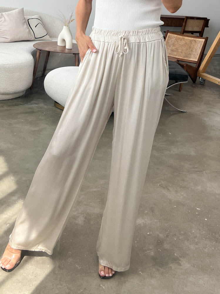 "Silky" Hose aus Viskose - champagne