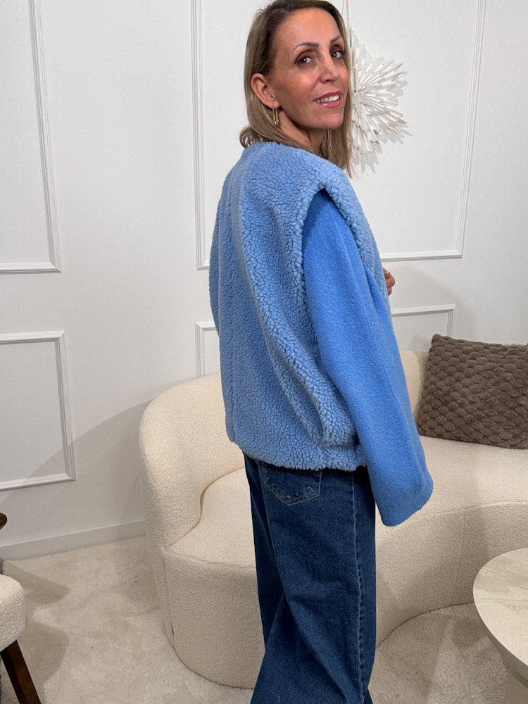 "Teddy Vest" süße Teddy Weste - blau