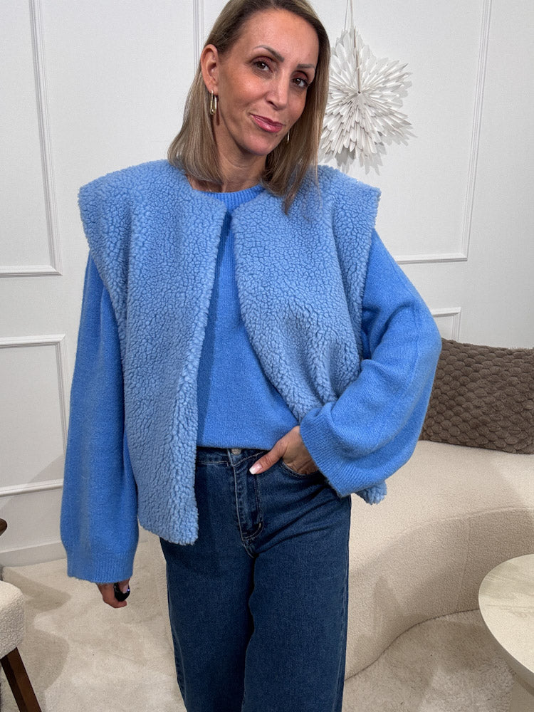 "Teddy Vest" süße Teddy Weste - blau