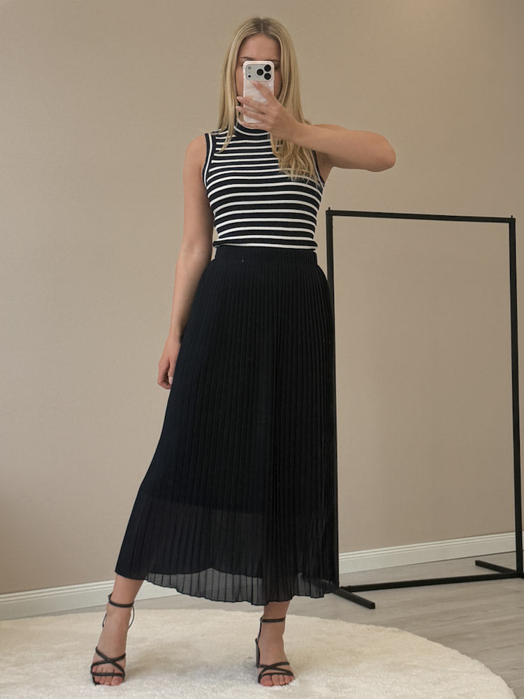 "Skirt" stylischer Plissee Rock - navy