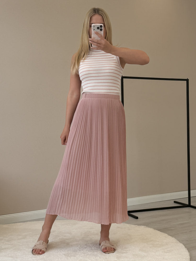 "Skirt" stylischer Plissee Rock - hellrosa