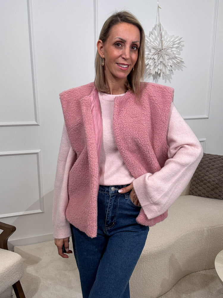 "Teddy Vest" süße Teddy Weste - rosa