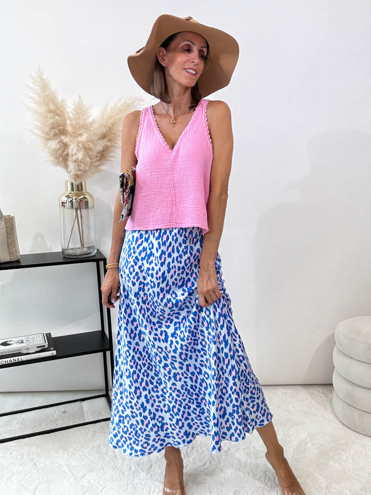 "Bari" Top aus Musselin - candy rose